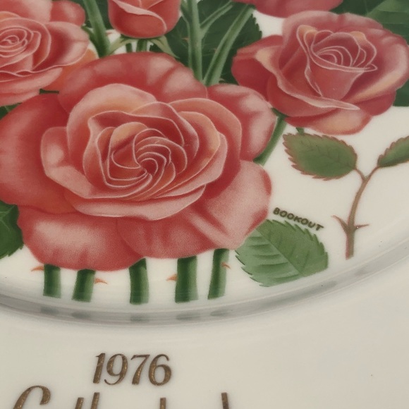 Gorham True Vintage Fine China Porcelain 1976 Cathedral Pink Roses Art Plate - Picture 13 of 16